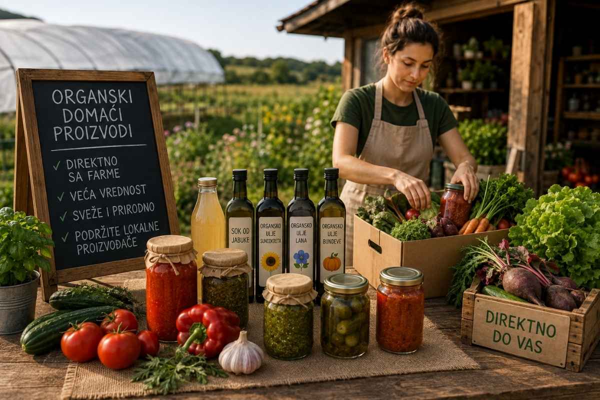 devojka prodaje organske proizvode
